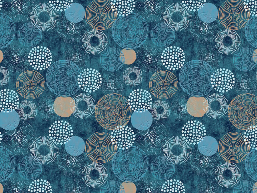 Motif bleu et blanc avec des cercles
