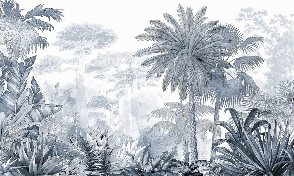 A group of trees and plants