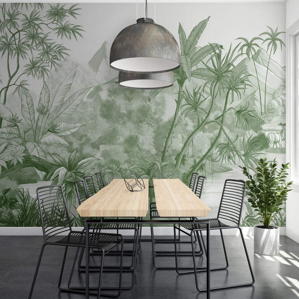 A drawing of a forest A drawing of a forest