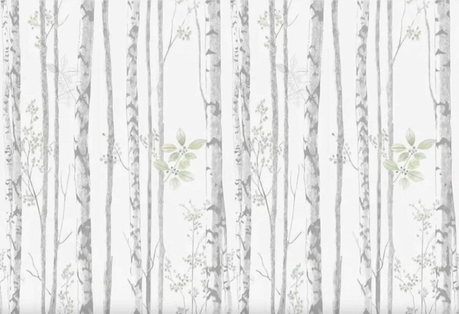 Papier peint avec des arbres et des feuilles Papier peint avec des arbres et des feuilles