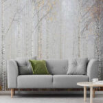 Papier peint Groupe d'arbres dans une forêt