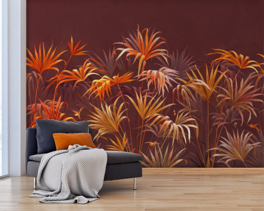 Un feuillage vibrant sur une toile de fond riche. Un feuillage vibrant sur une toile de fond riche.