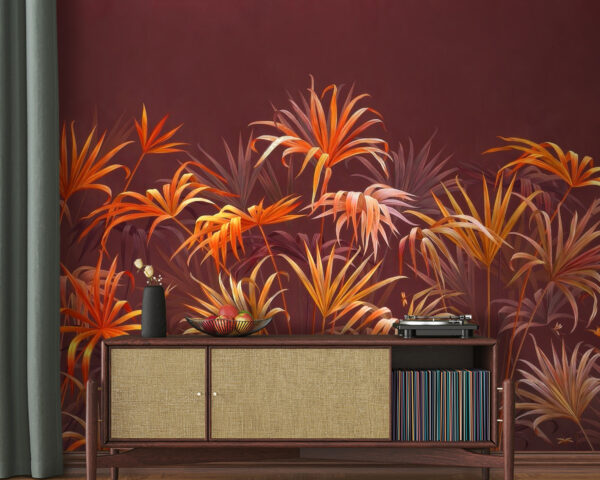 Un feuillage vibrant sur une toile de fond riche. Un feuillage vibrant sur une toile de fond riche.