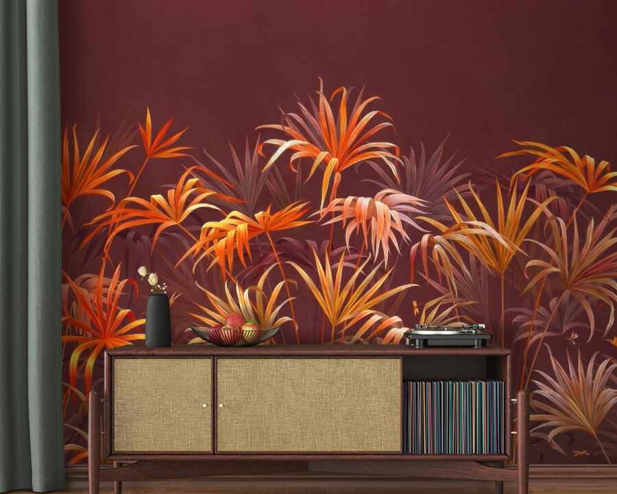 Un feuillage vibrant sur une toile de fond riche. Un feuillage vibrant sur une toile de fond riche.