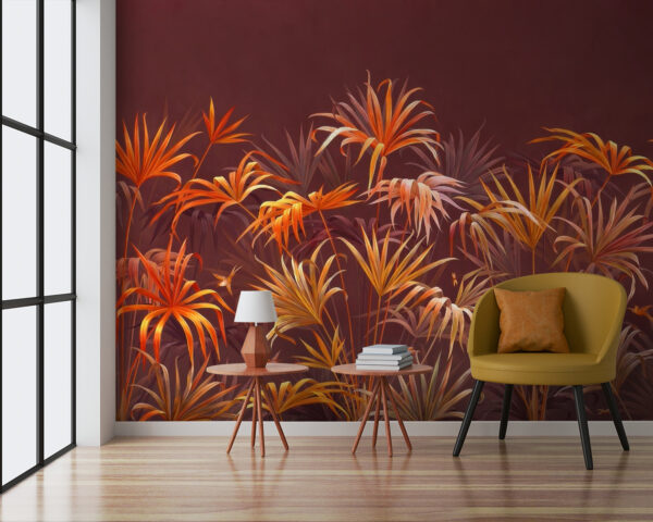 Un feuillage vibrant sur une toile de fond riche. Un feuillage vibrant sur une toile de fond riche.