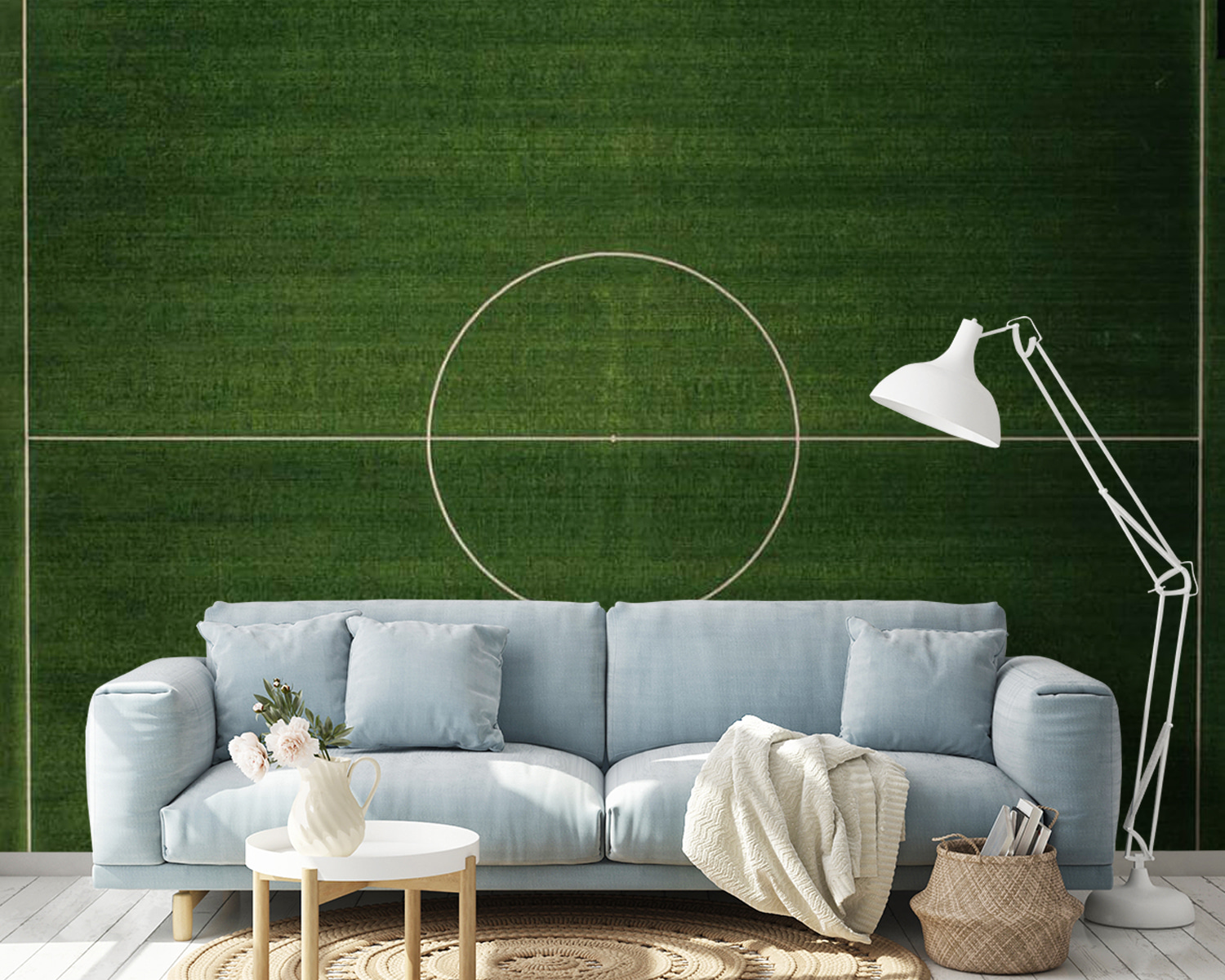 Terrain de football avec un cercle blanc u58517pig14m - Terrain de football avec un cercle blanc - tegory