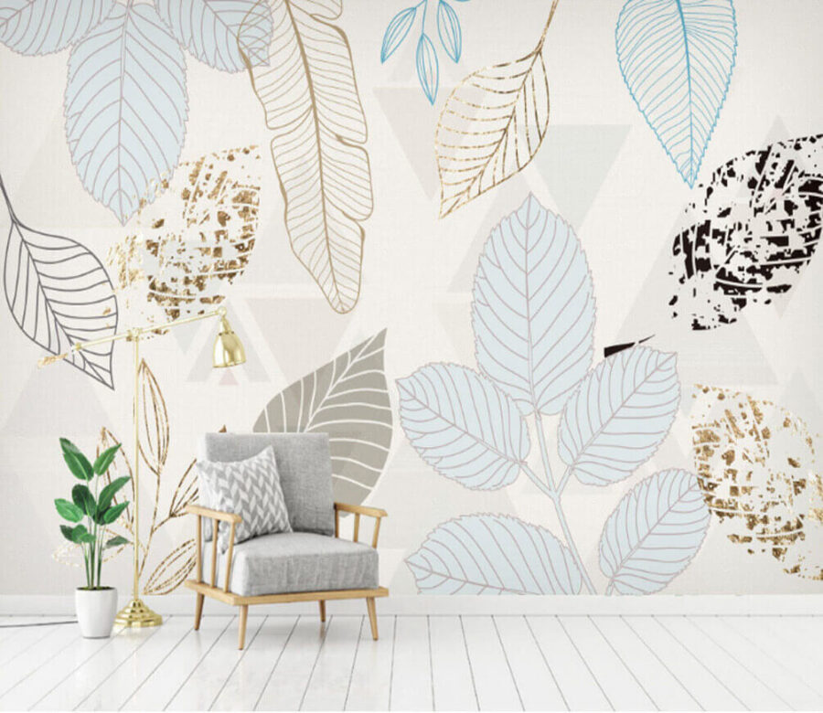 Motif de feuilles sur fond blanc Motif de feuilles sur fond blanc
