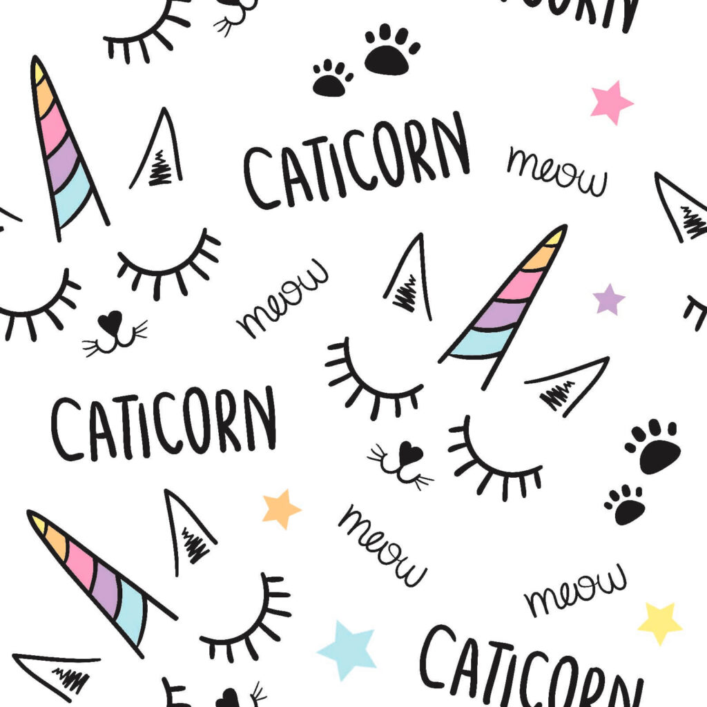 Motif d'une licorne avec des yeux et des oreilles Motif d'une licorne avec des yeux et des oreilles