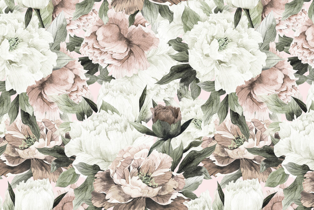 Des motifs floraux délicats dans des teintes douces Des motifs floraux délicats dans des teintes douces
