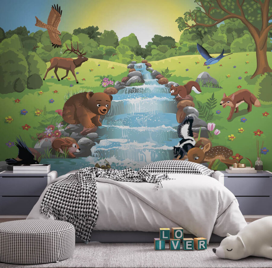 Caricature d'animaux dans un ruisseau u55792pir1m 900x887 - Caricature d'animaux dans un ruisseau - tegory