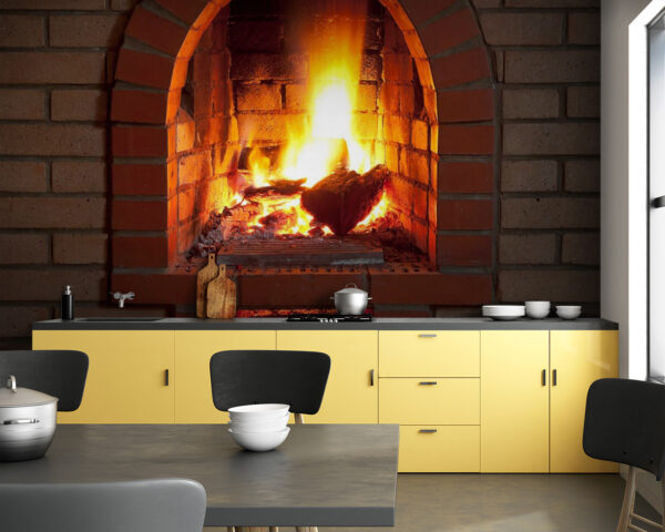 Cheminée avec feu Cheminée avec feu
