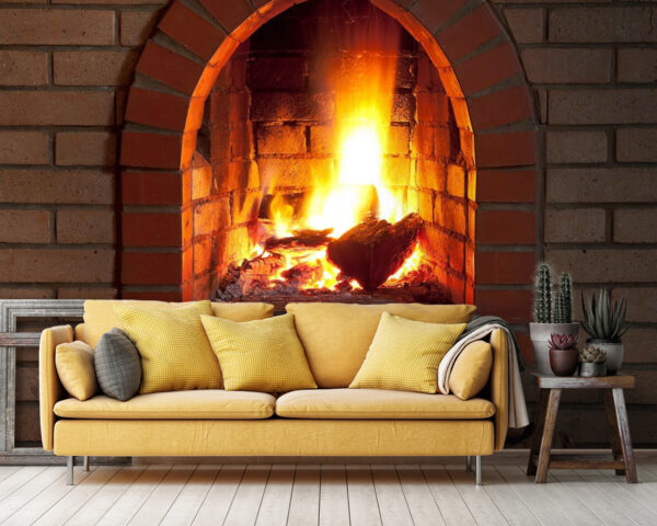 Cheminée avec feu Cheminée avec feu