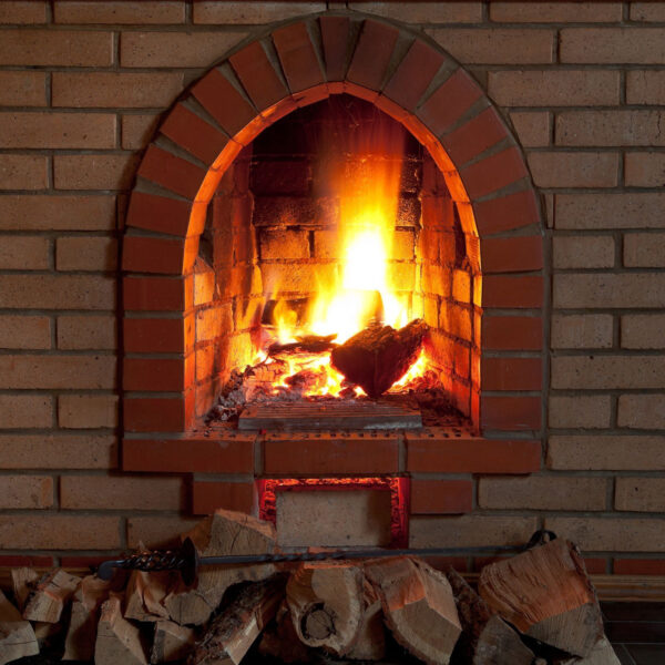 Cheminée avec feu Cheminée avec feu