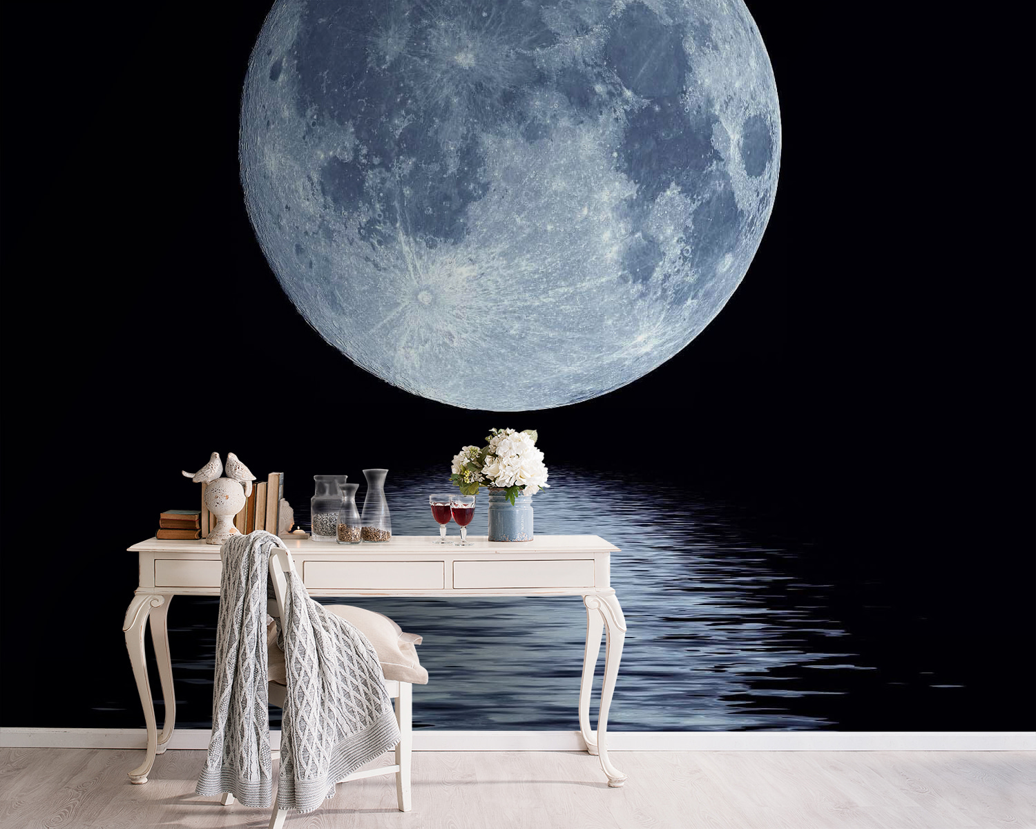 u55308pig5m - Pleine lune sur l'eau - tegory