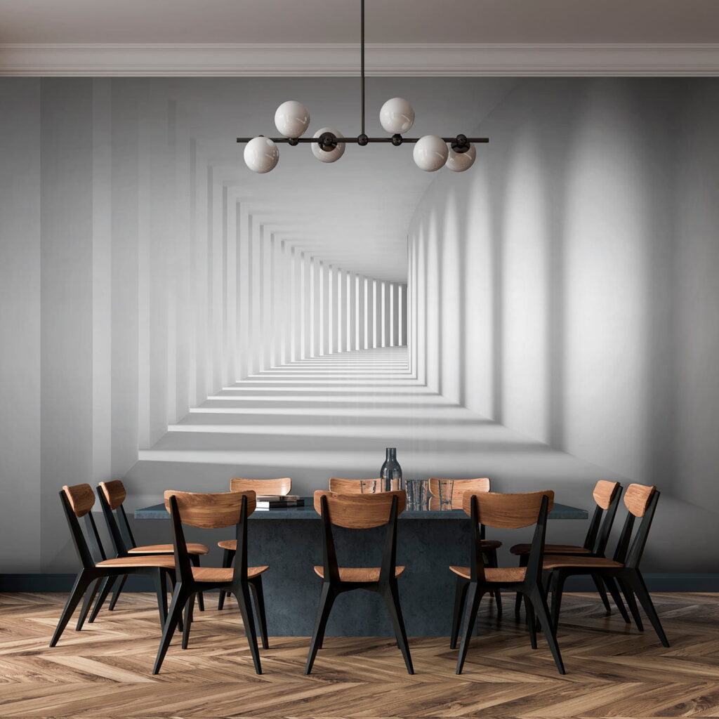 White room with columns and light White room with columns and light