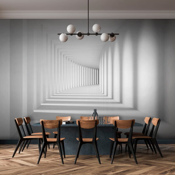 White room with columns and light White room with columns and light