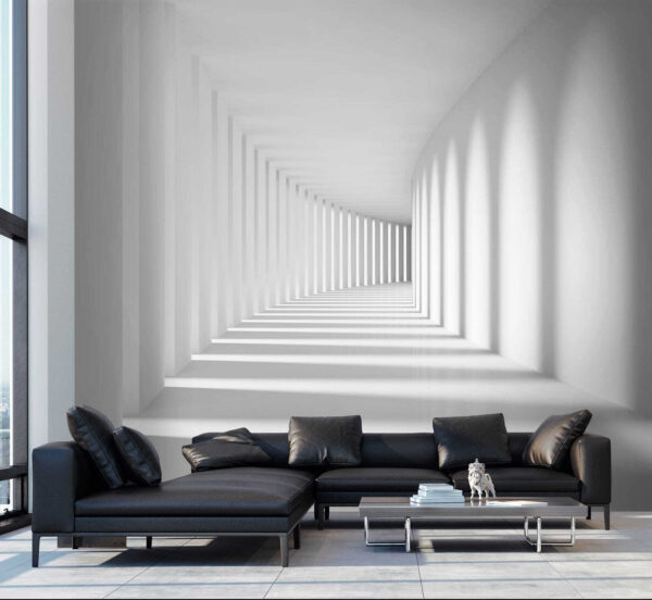 White room with columns and light White room with columns and light