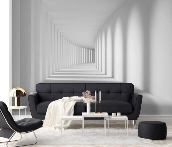 White room with columns and light White room with columns and light