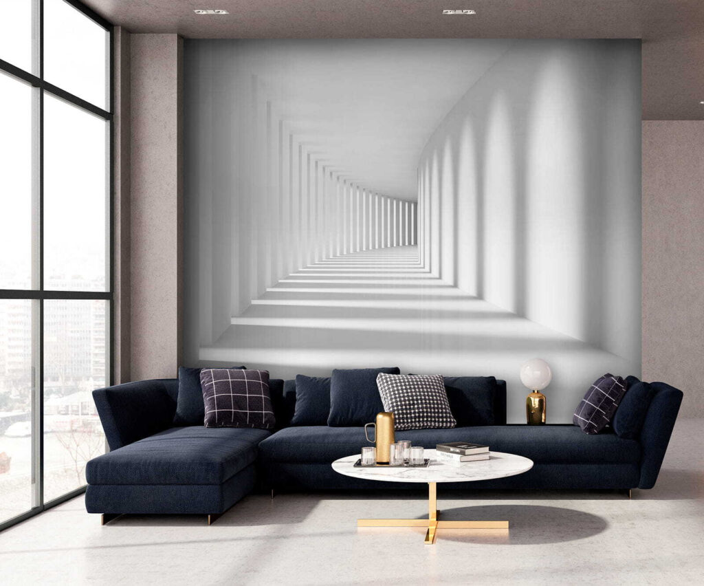 White room with columns and light White room with columns and light