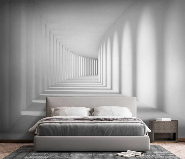 White room with columns and light White room with columns and light