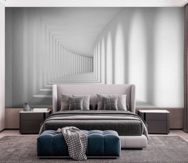White room with columns and light White room with columns and light