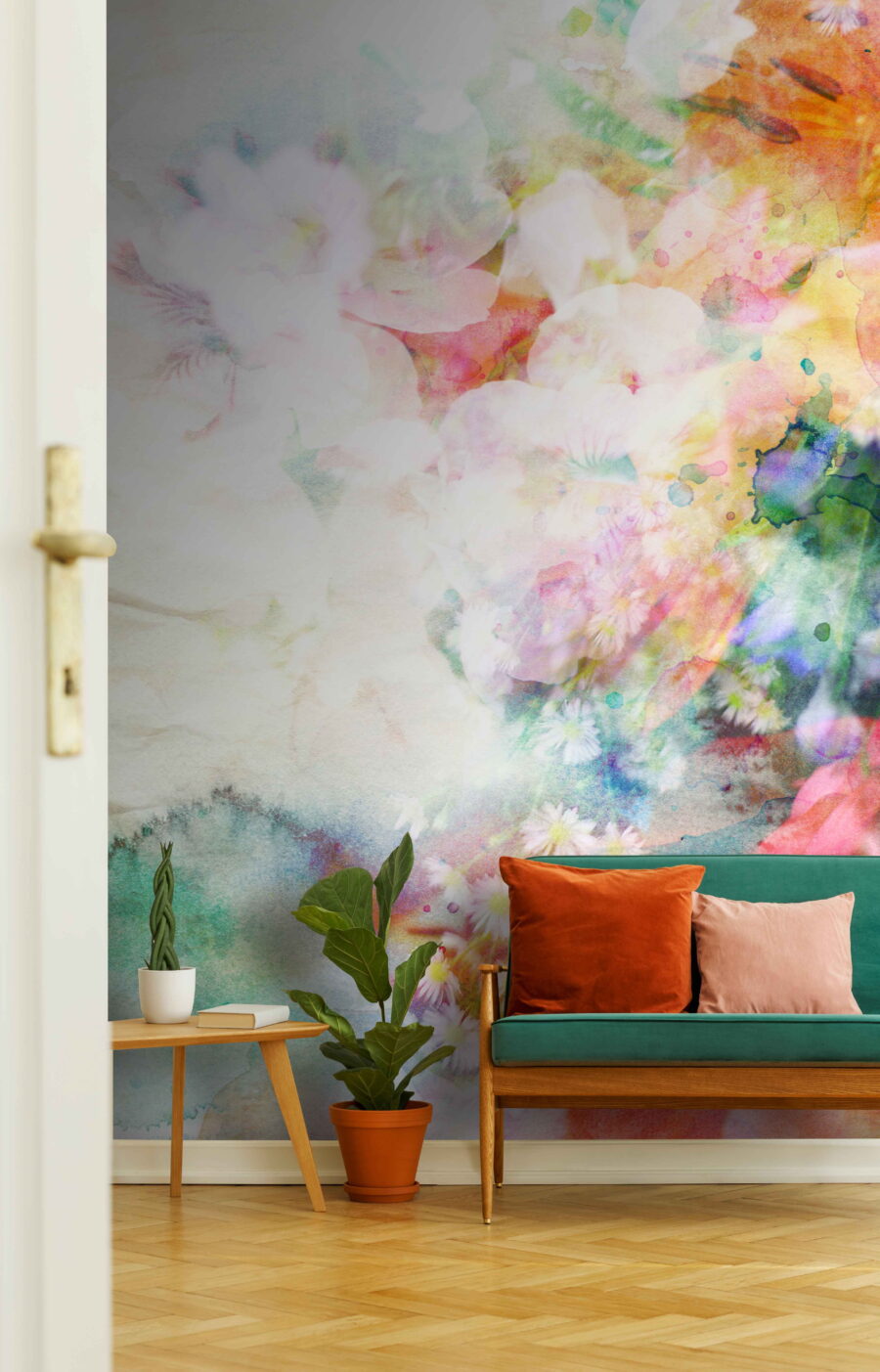 Peinture de fleurs colorées
