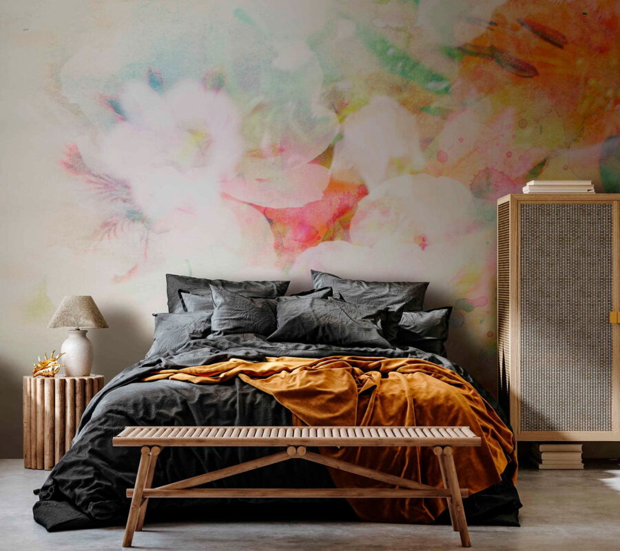 Peinture de fleurs colorées