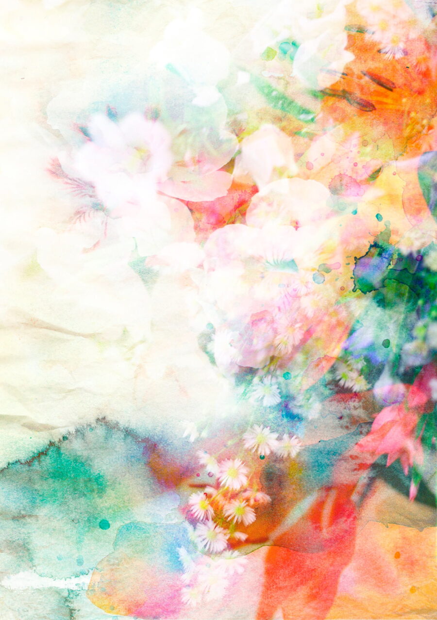 Peinture de fleurs colorées