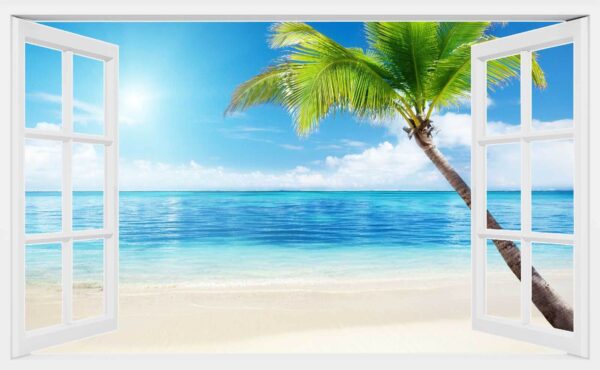 Porte ouverte sur une plage Porte ouverte sur une plage