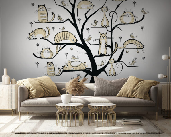 Arbre avec des chats dessus Arbre avec des chats dessus