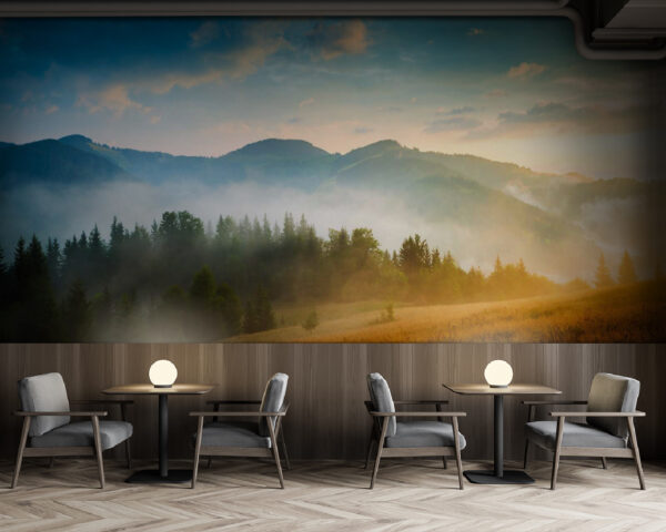Paysage avec arbres et montagnes Paysage avec arbres et montagnes