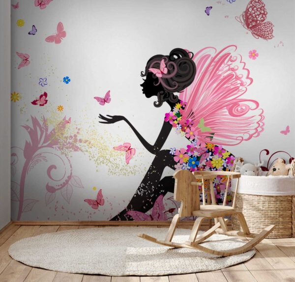 Femme assise sur une robe fleurie Femme assise sur une robe fleurie