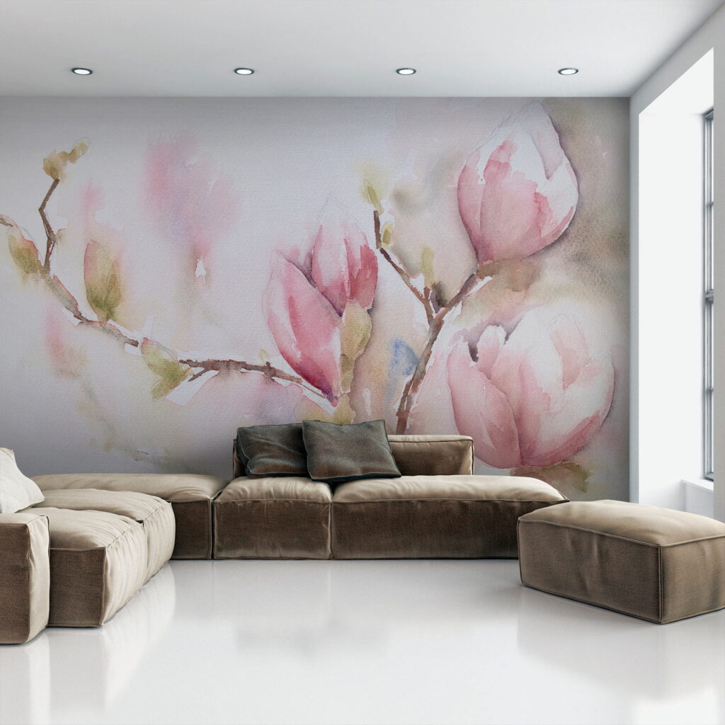 Watercolor painting of pink flowers Watercolor painting of pink flowers