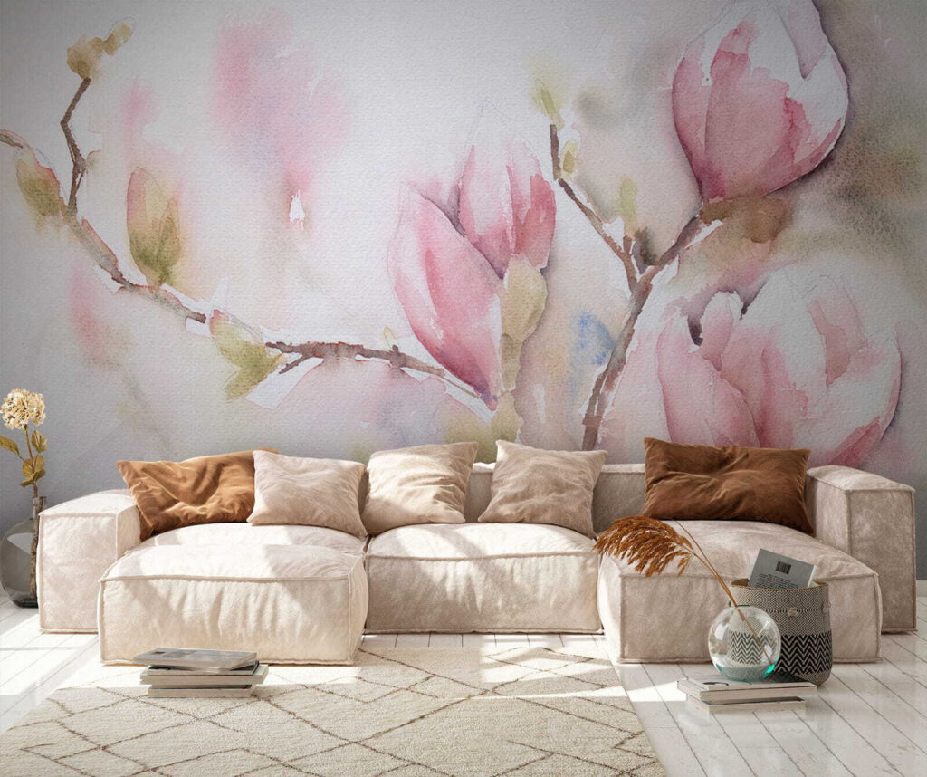 Watercolor painting of pink flowers Watercolor painting of pink flowers