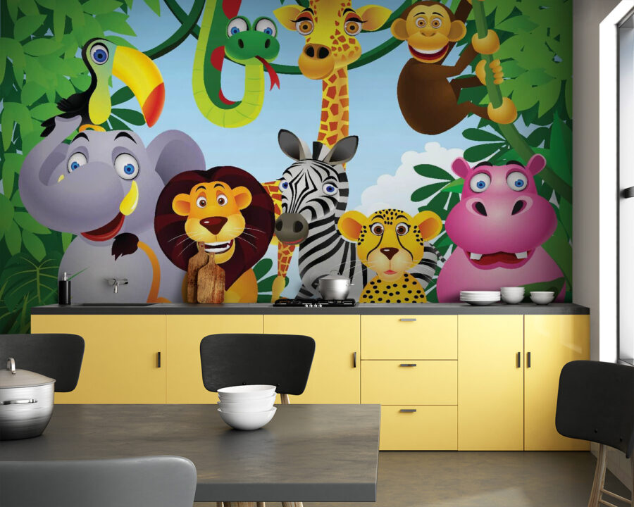 Groupe d'animaux dans la jungle