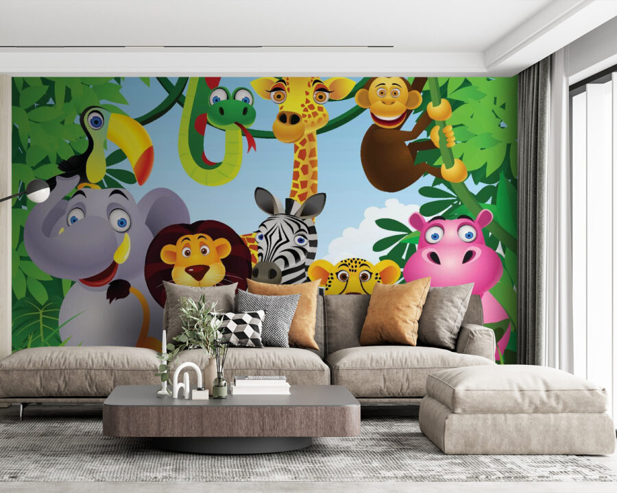 Groupe d'animaux dans la jungle