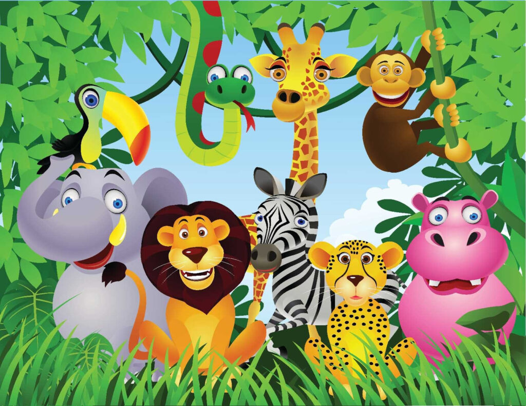 Groupe d'animaux dans la jungle Groupe d'animaux dans la jungle