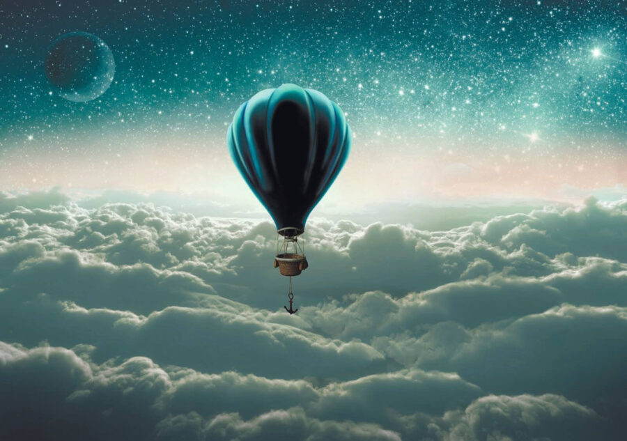 Hot air balloon in the sky Hot air balloon in the sky