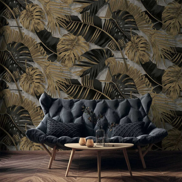 Élégant feuillage tropical sur fond texturé Élégant feuillage tropical sur fond texturé