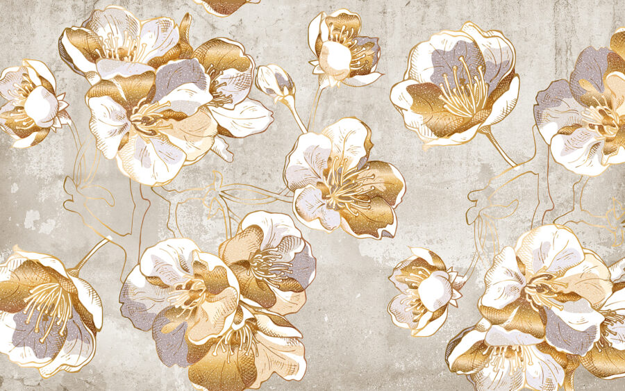 Motif floral élégant sur fond texturé.