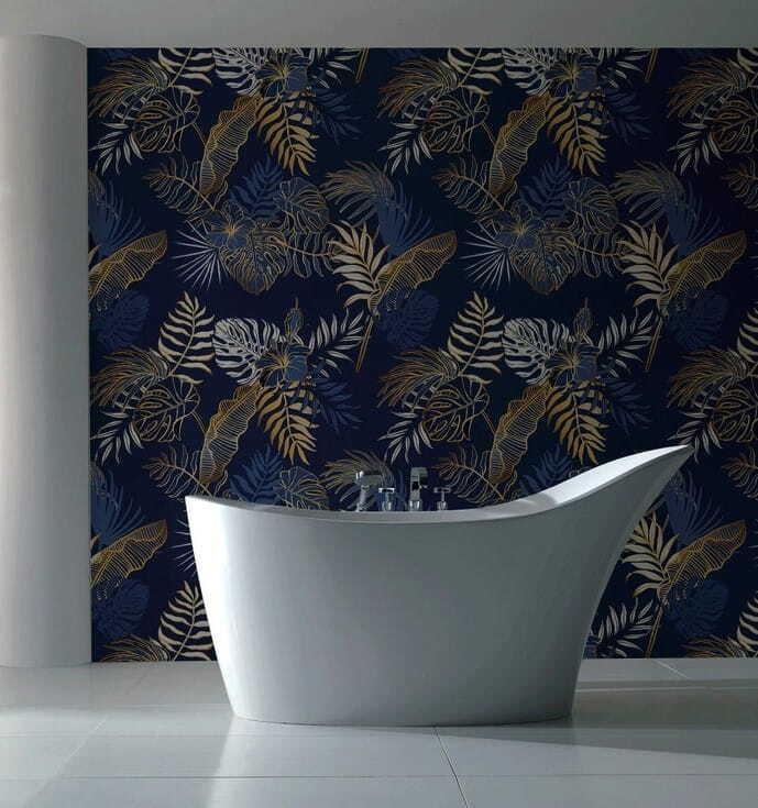 Motif de feuilles sur fond bleu Motif de feuilles sur fond bleu