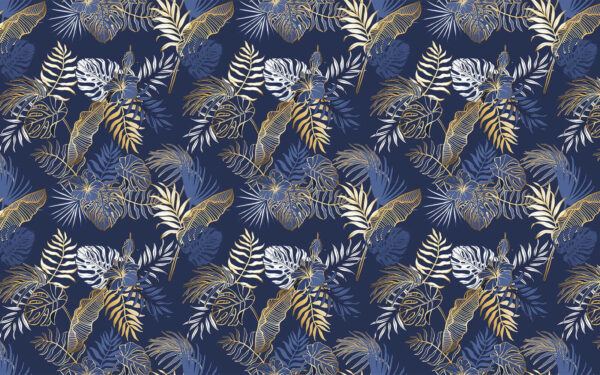 Motif de feuilles sur fond bleu Motif de feuilles sur fond bleu