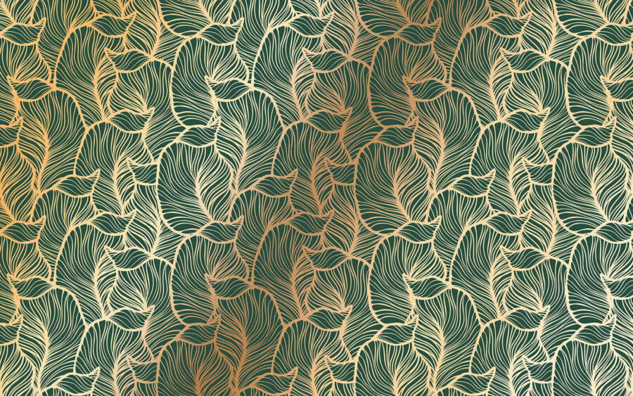 Motif de feuilles sur fond vert
