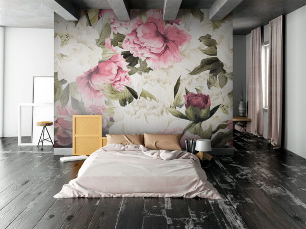 Motif de fleurs roses et blanches Motif de fleurs roses et blanches