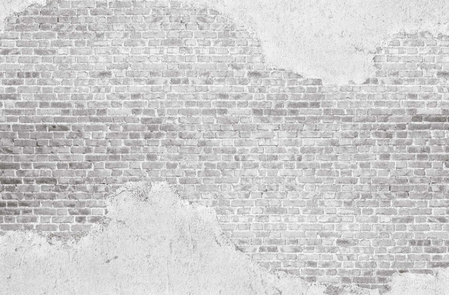 Papier peint Mur de briques blanches avec une tache blanche – Image 3