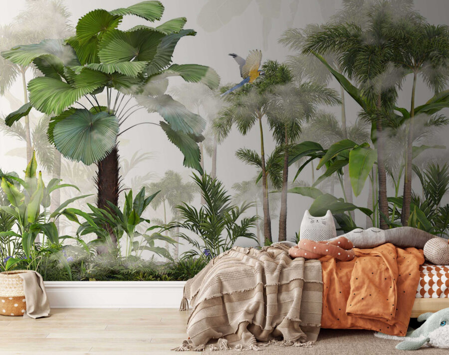 Groupe d'arbres et de plantes