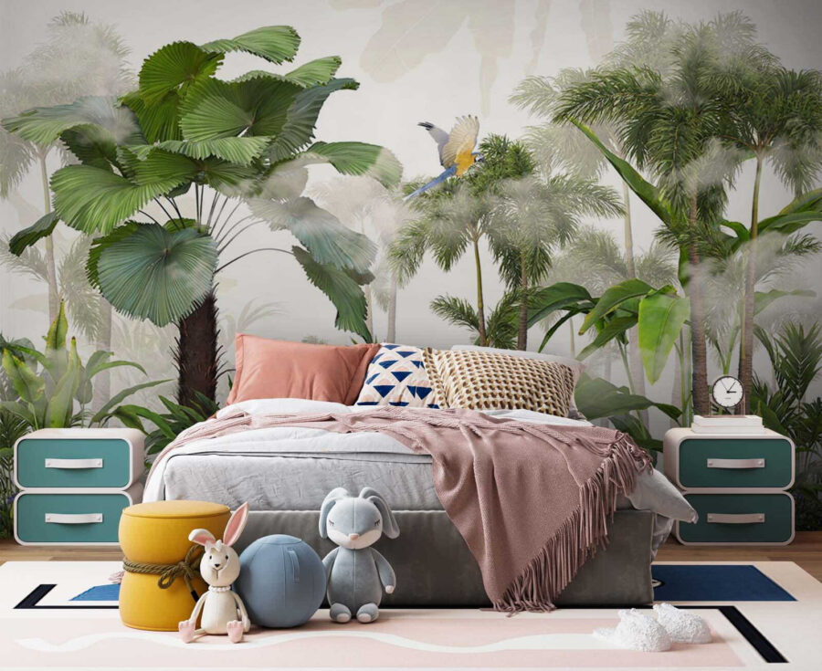 Groupe d'arbres et de plantes
