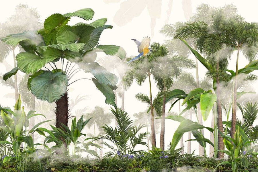 Groupe d'arbres et de plantes