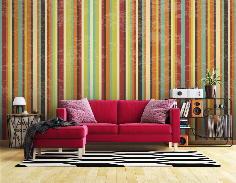 Papier peint Fond rayé coloré avec différentes couleurs