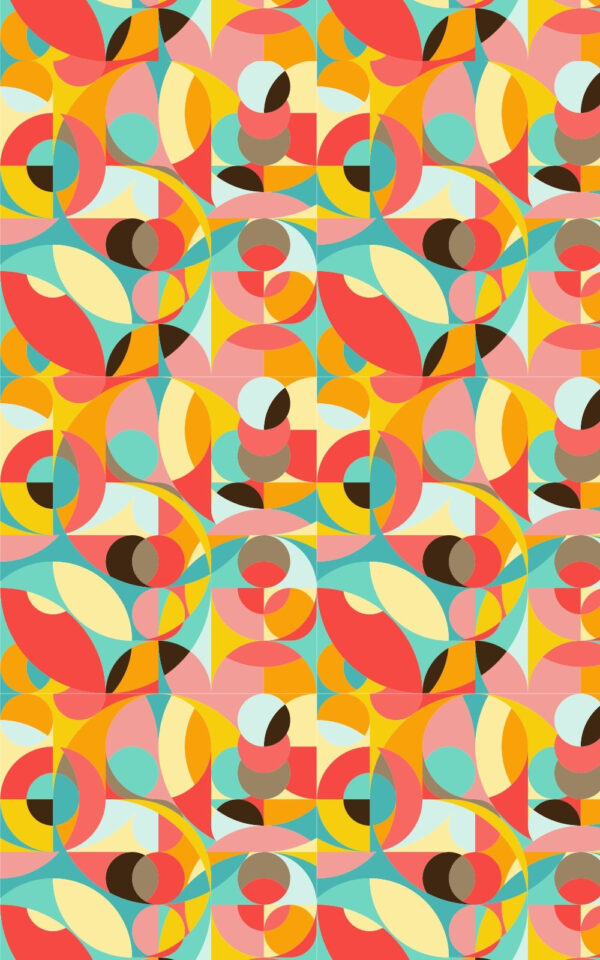 Motif coloré de cercles et de carrés Motif coloré de cercles et de carrés